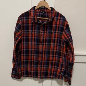 Cotopaxi Men's Vibrant Plaid Shirt Organic Cotton Performance Outdoors Size L